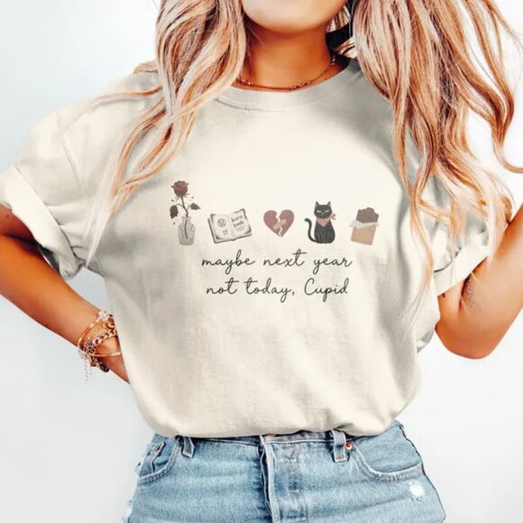 Funny Anti Valentine Shirt, Not Today Valentine Tshirt - Picture 1 of 4